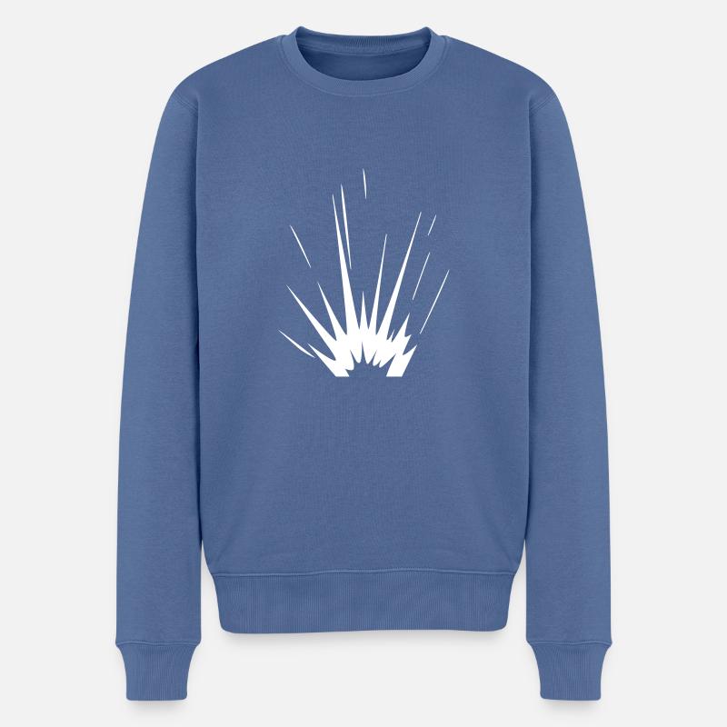 Explosion (Vectorgraphic) - Männer Premium Bio Pullover - Taubenblau