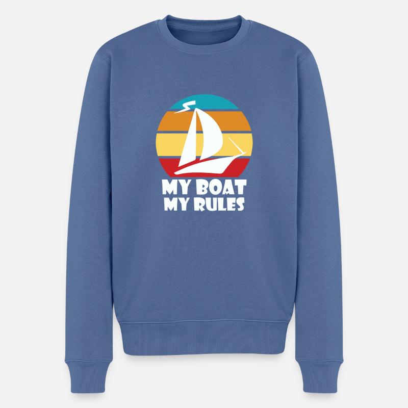 Mon bateau Mes règles - Pull Premium bio Homme - bleu pigeon