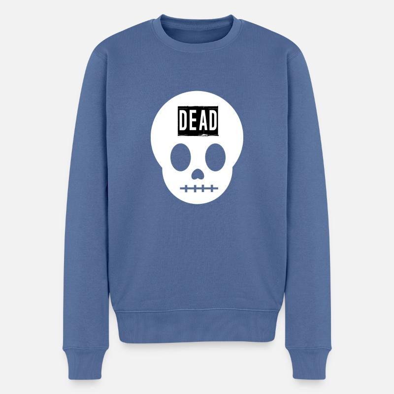 Toter Schädel - Männer Premium Bio Pullover - Taubenblau