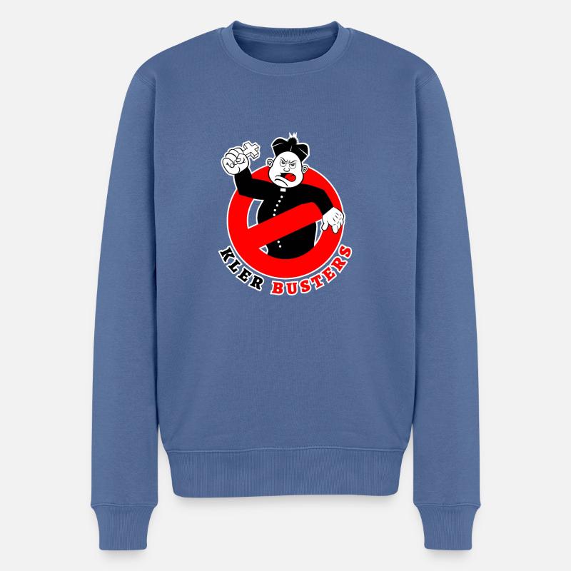 Busters Klerus - Männer Premium Bio Pullover - Taubenblau