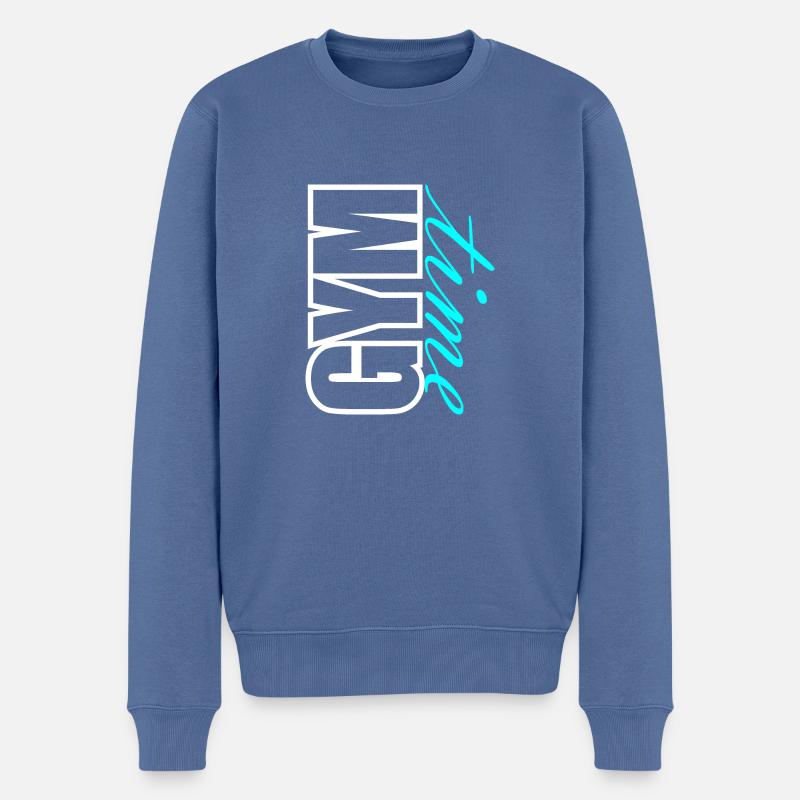GYM time - Männer Premium Bio Pullover - Taubenblau