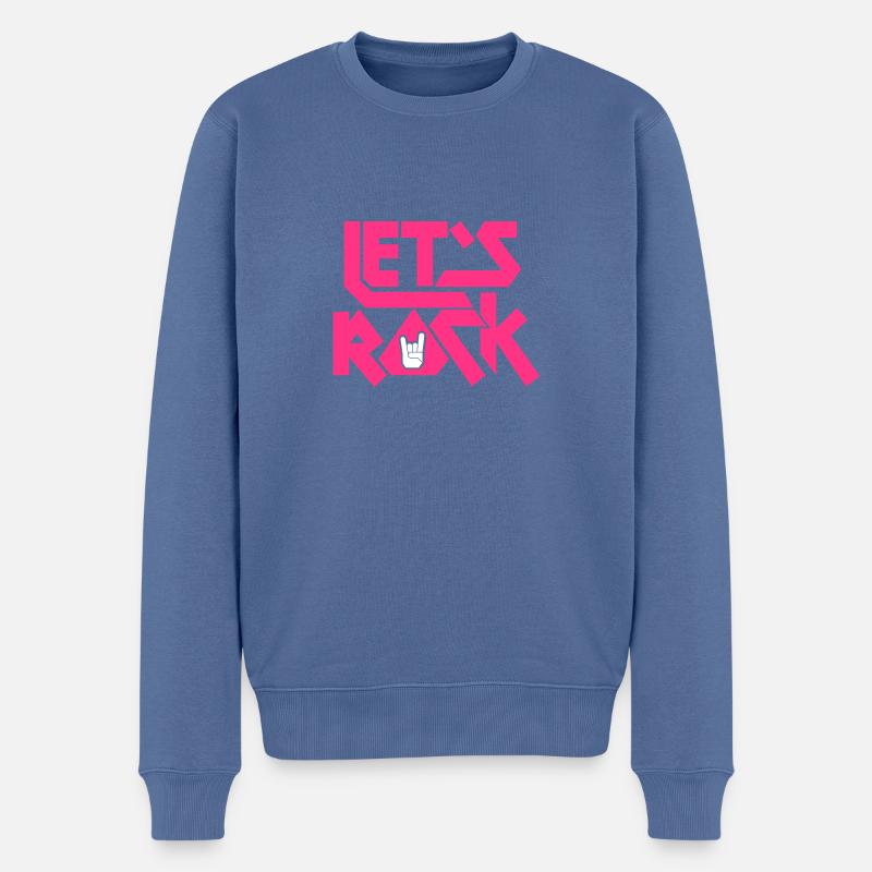 Let's Rock - Männer Premium Bio Pullover - Taubenblau