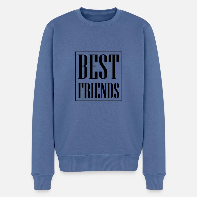 Beste Freunde - Männer Premium Bio Pullover - Taubenblau