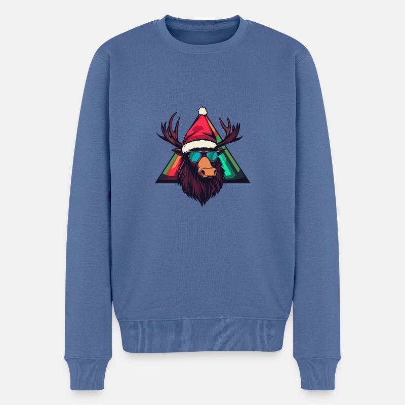 Orignal Noël Cool - Pull Premium bio Homme - bleu pigeon