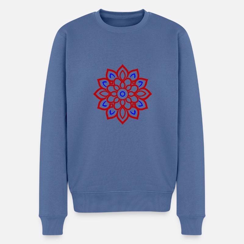 Mandala Blüte Symbolik - Männer Premium Bio Pullover - Taubenblau
