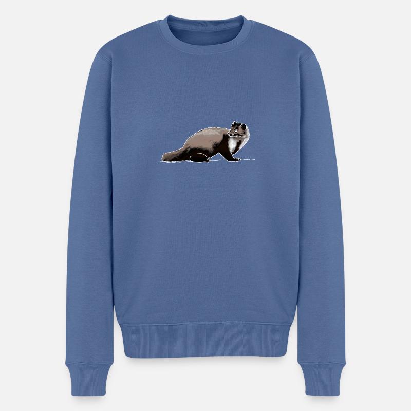 Marder - Männer Premium Bio Pullover - Taubenblau
