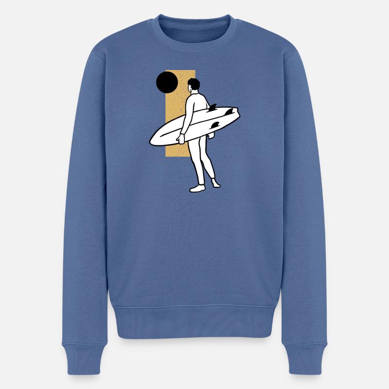 Illustration22 1 - Männer Premium Bio Pullover - Taubenblau