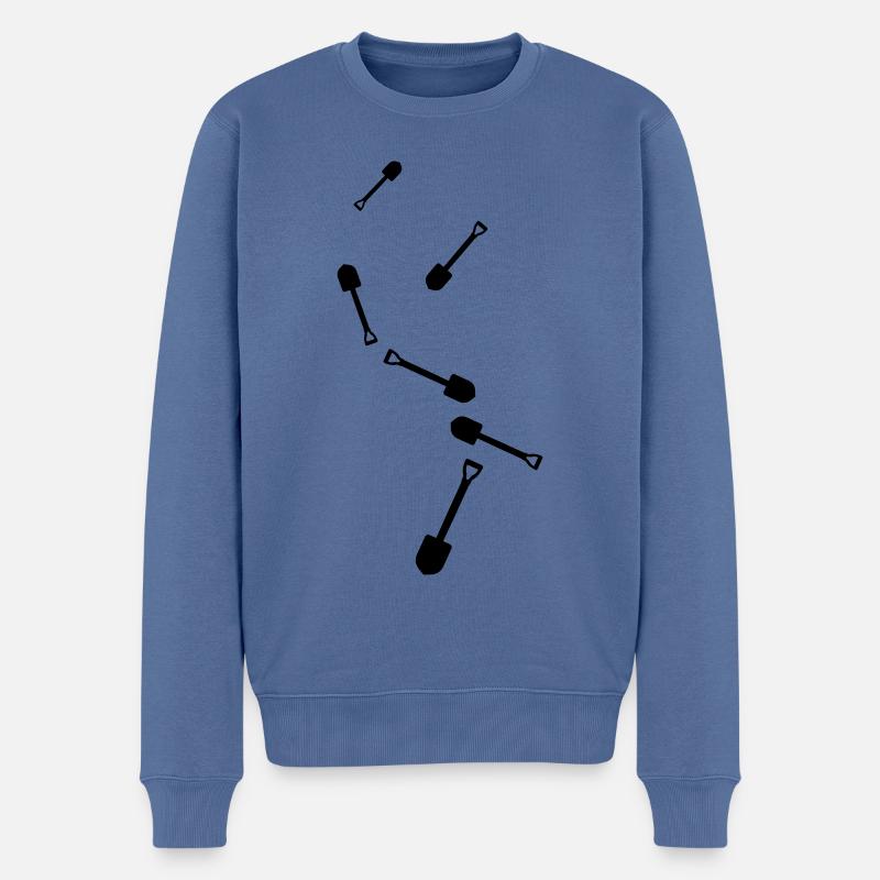 Schaufel icon Silhouette - Männer Premium Bio Pullover - Taubenblau
