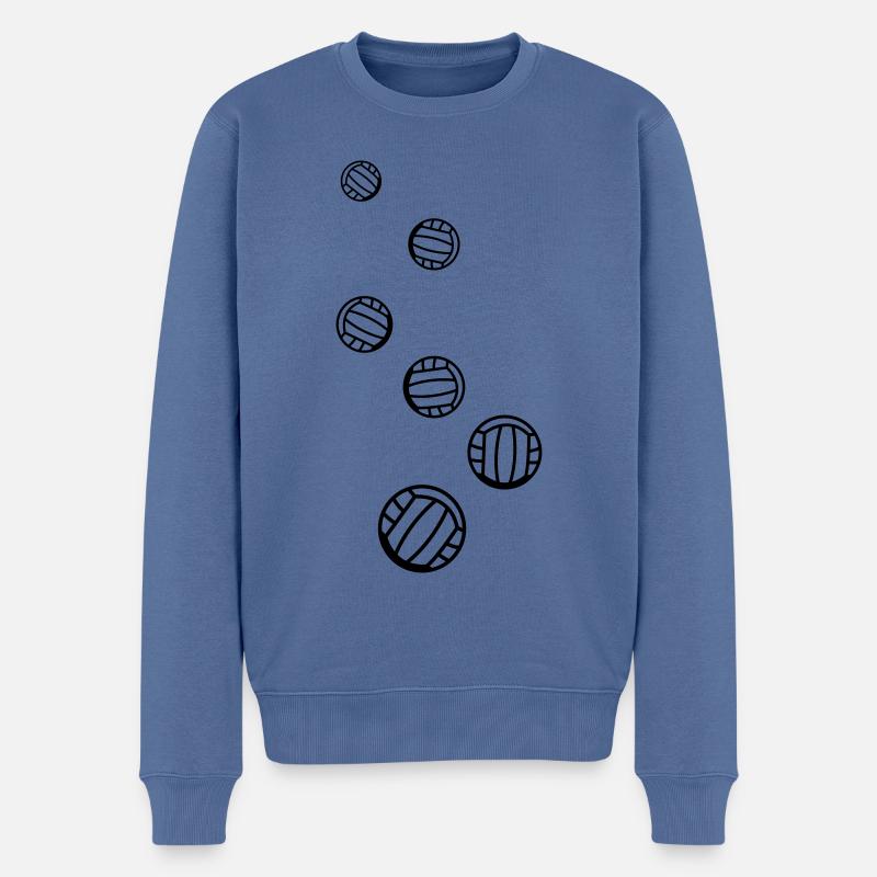 Volleyball symbol - Männer Premium Bio Pullover - Taubenblau