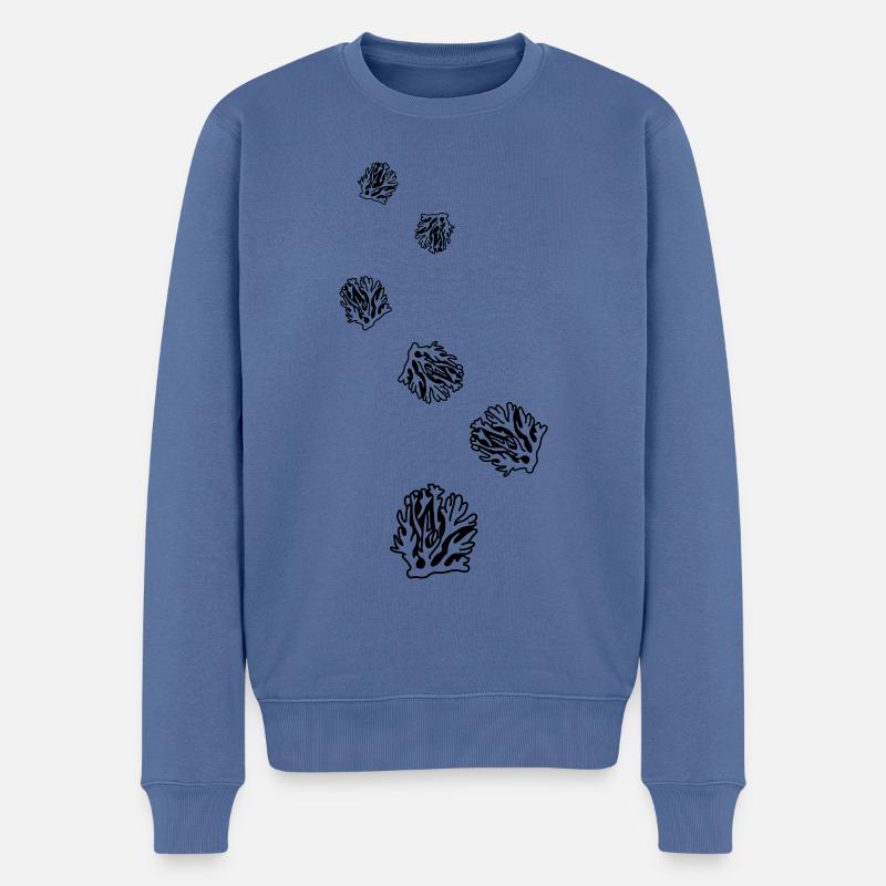 Korale ozean - Männer Premium Bio Pullover - Taubenblau