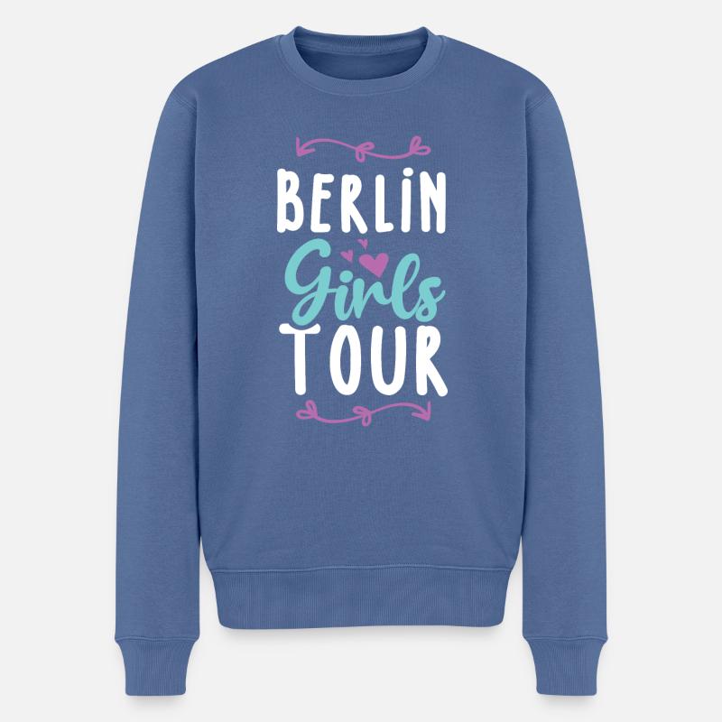 Berlin Girls Tour - Pull Premium bio Homme - bleu pigeon