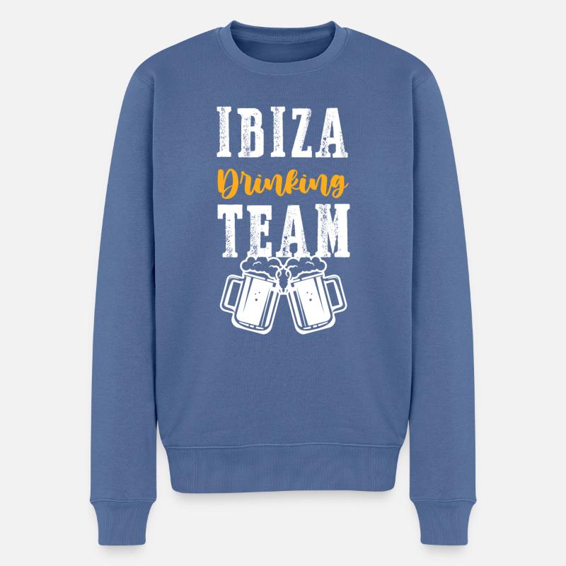 Ibiza Drinking Team - Männer Premium Bio Pullover - Taubenblau