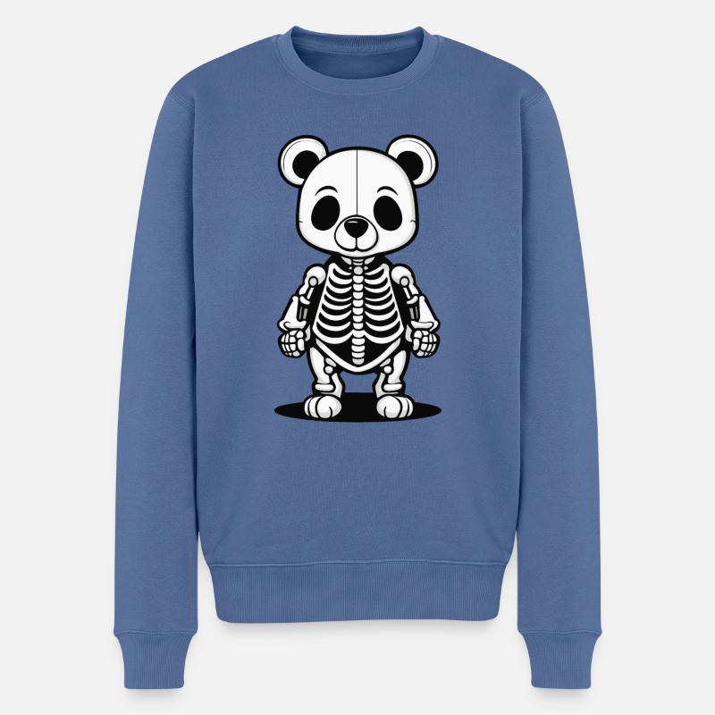 Illustration de squelette d’ours mignon - Pull Premium bio Homme - bleu pigeon