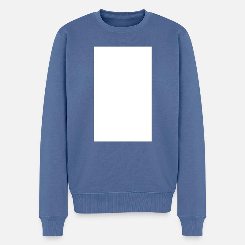 weisses Feld - Männer Premium Bio Pullover - Taubenblau