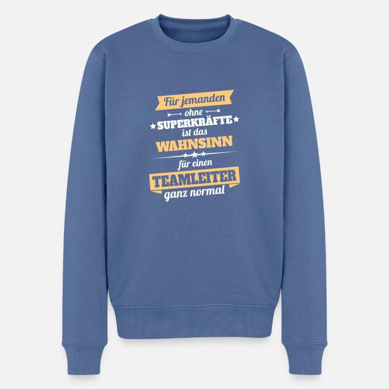 Teamleiter - Held - Männer Premium Bio Pullover - Taubenblau