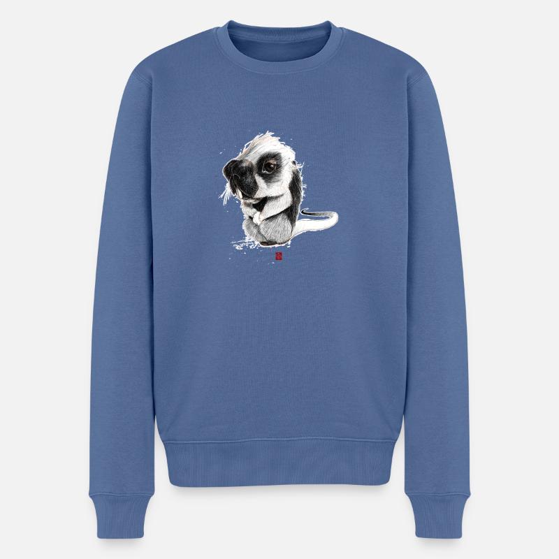 Nagetier Sketchy - Männer Premium Bio Pullover - Taubenblau