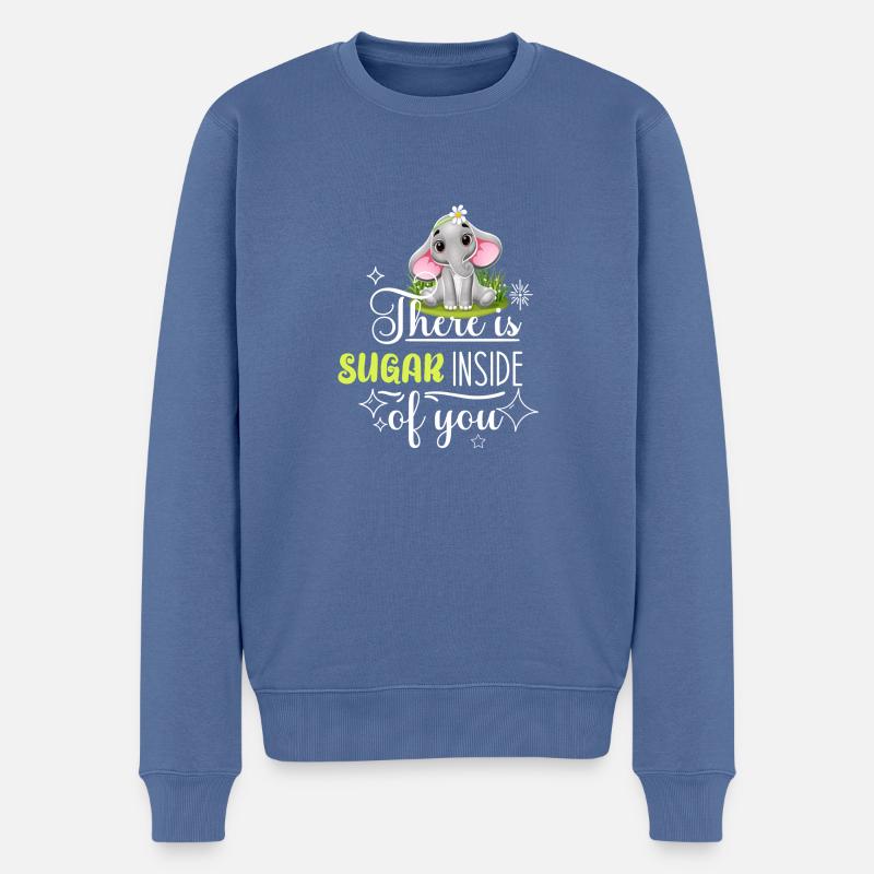 Elefant Zuckersüss Spruch Mädchen Babyspruch - Männer Premium Bio Pullover - Taubenblau