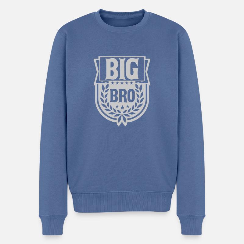 Logo Big Bro Bannière - Pull Premium bio Homme - bleu pigeon