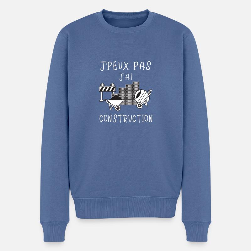 Chantier construction - Pull Premium bio Homme - bleu pigeon