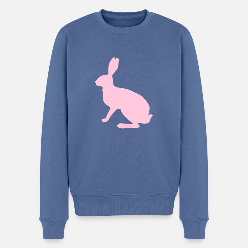 Hase ostern - Männer Premium Bio Pullover - Taubenblau