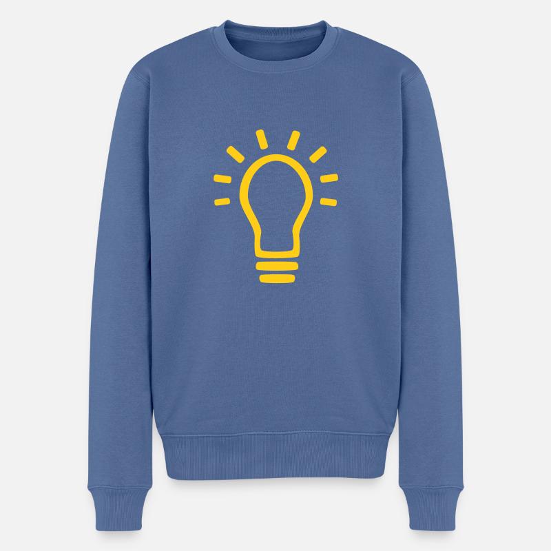 Glühbirne - Männer Premium Bio Pullover - Taubenblau