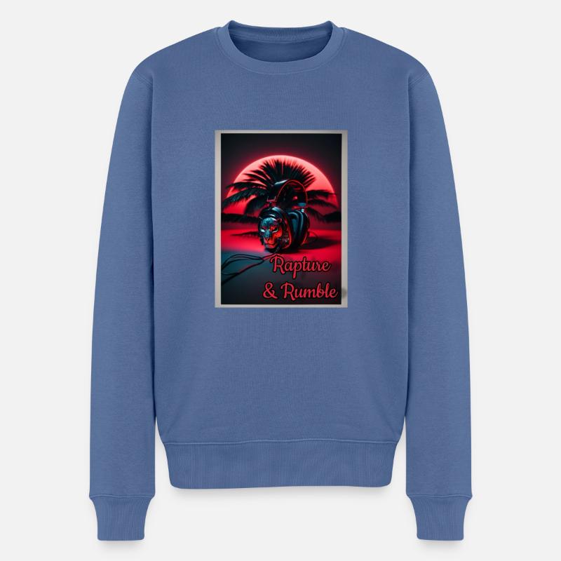 DJ Lion - Männer Premium Bio Pullover - Taubenblau