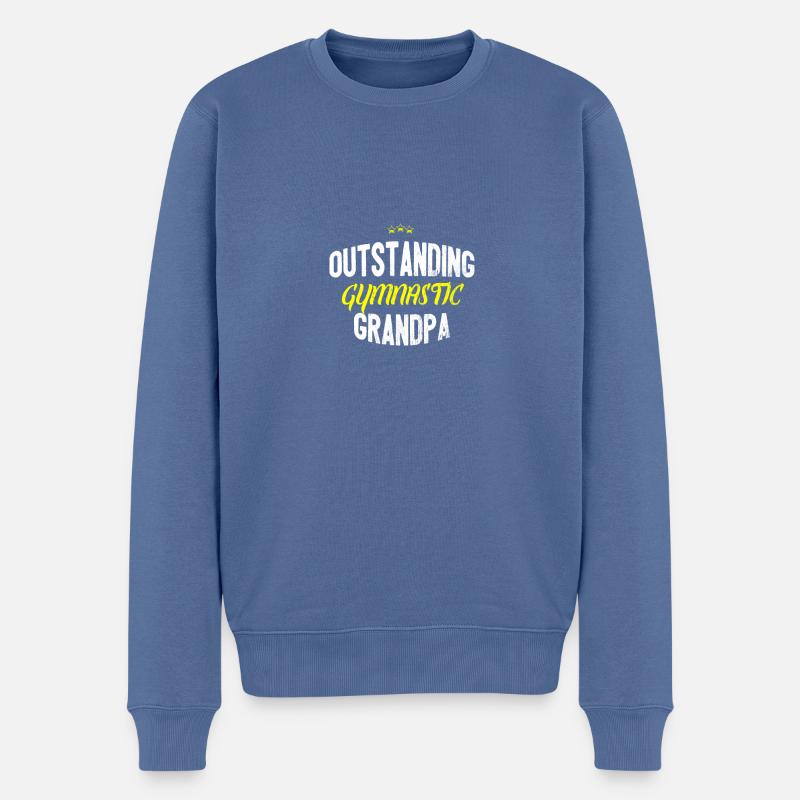 Distressed - EXCEPTIONNEL DE GYMNASTIQUE PAPA - Pull Premium bio Homme - bleu pigeon