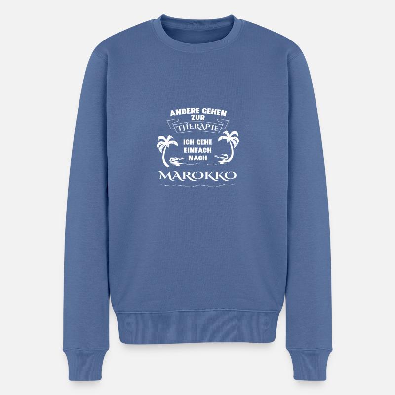 MAROKKO Therapie Geschenk Urlaub - Männer Premium Bio Pullover - Taubenblau