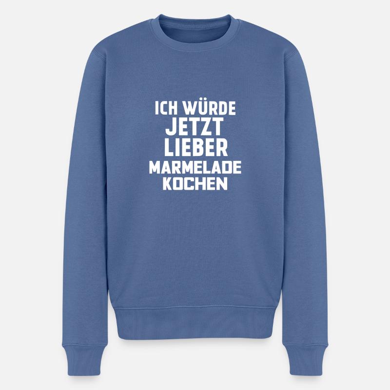 MARMELADE KOCHEN - Männer Premium Bio Pullover - Taubenblau