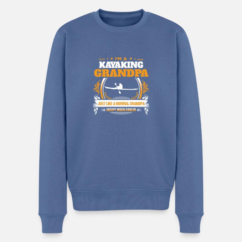 Kayaking Großvater-Hemd-Geschenk-Idee - Männer Premium Bio Pullover - Taubenblau