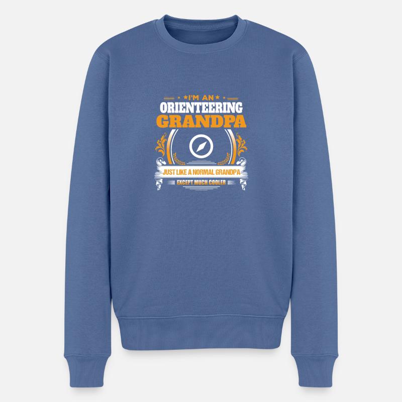 Orientierungslauf-Großvater-Hemd-Geschenk-Idee - Männer Premium Bio Pullover - Taubenblau