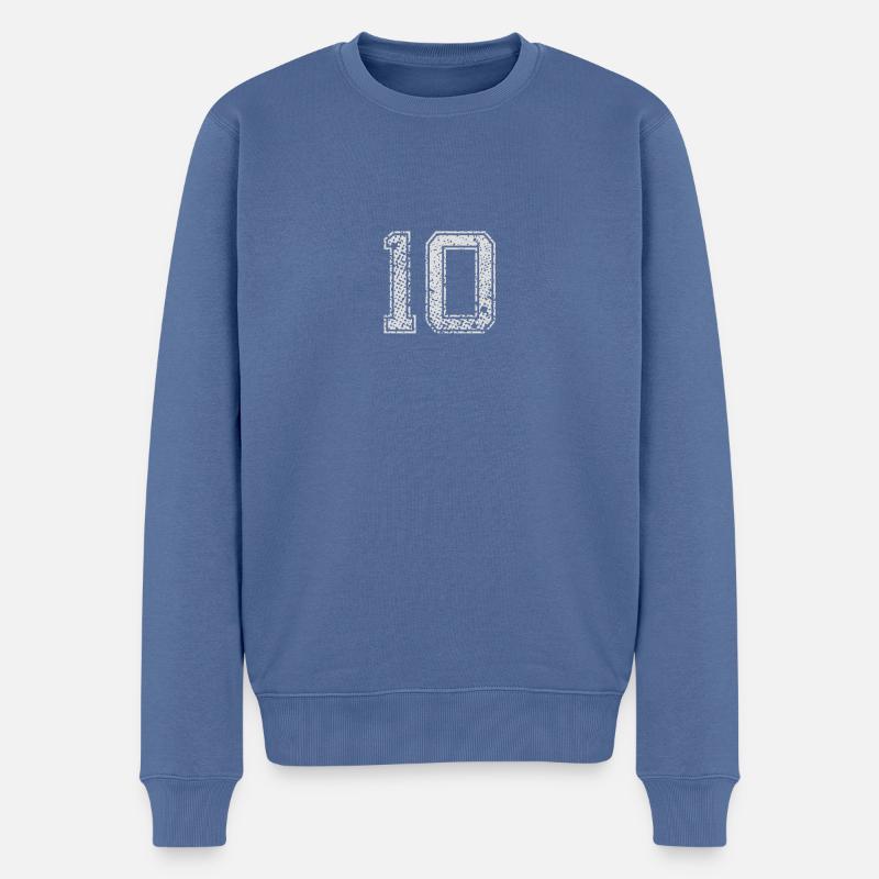 Numéro 10 numéro un zéro Dix cadeau - Pull Premium bio Homme - bleu pigeon
