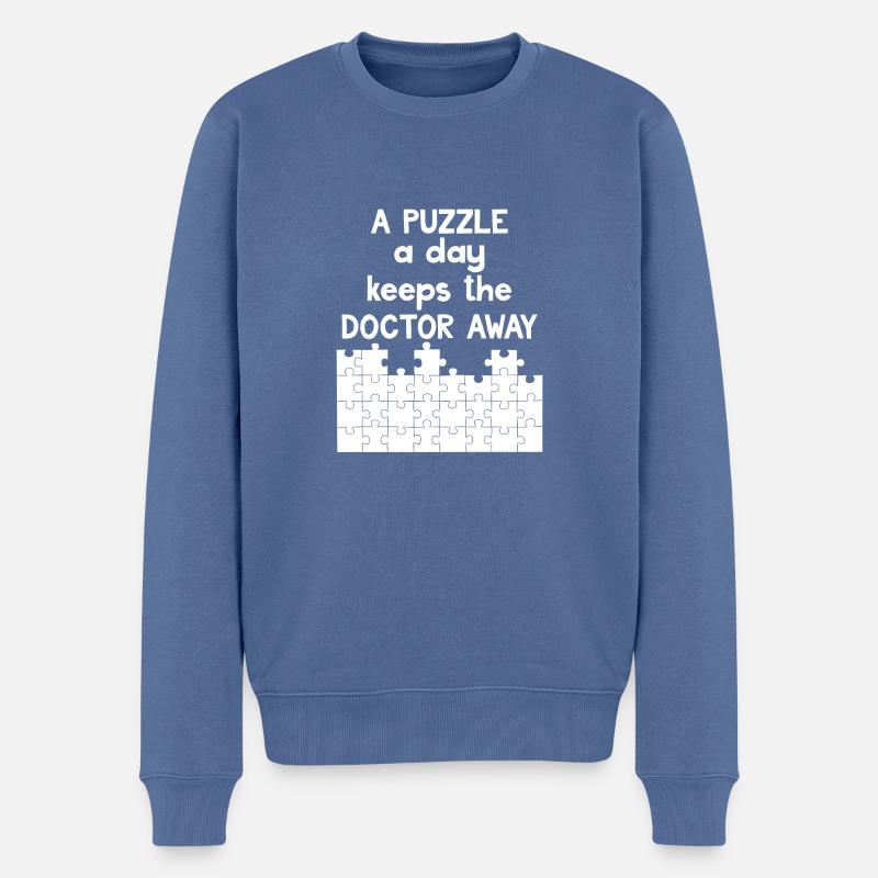 Puzzle - Puzzles - Puzzle - Cadeau - Pull Premium bio Homme - bleu pigeon