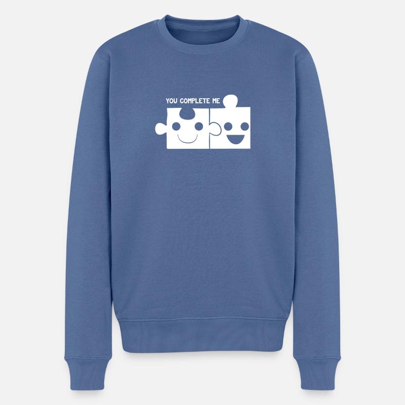 Jigsaw Puzzle - Puzzlen - Partnerlook - Männer Premium Bio Pullover - Taubenblau