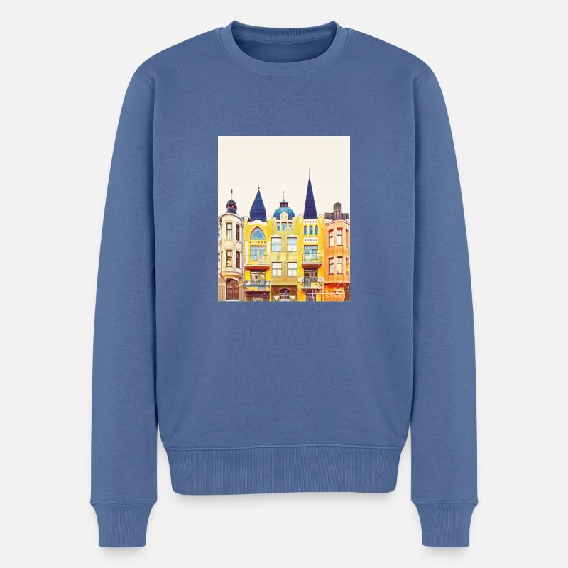 C’est ULLANLINNA - Pull Premium bio Homme - bleu pigeon