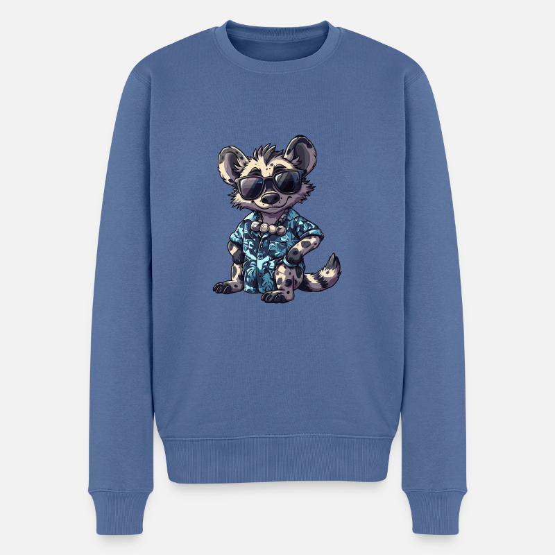 Hyène Fraîche Été - Pull Premium bio Homme - bleu pigeon