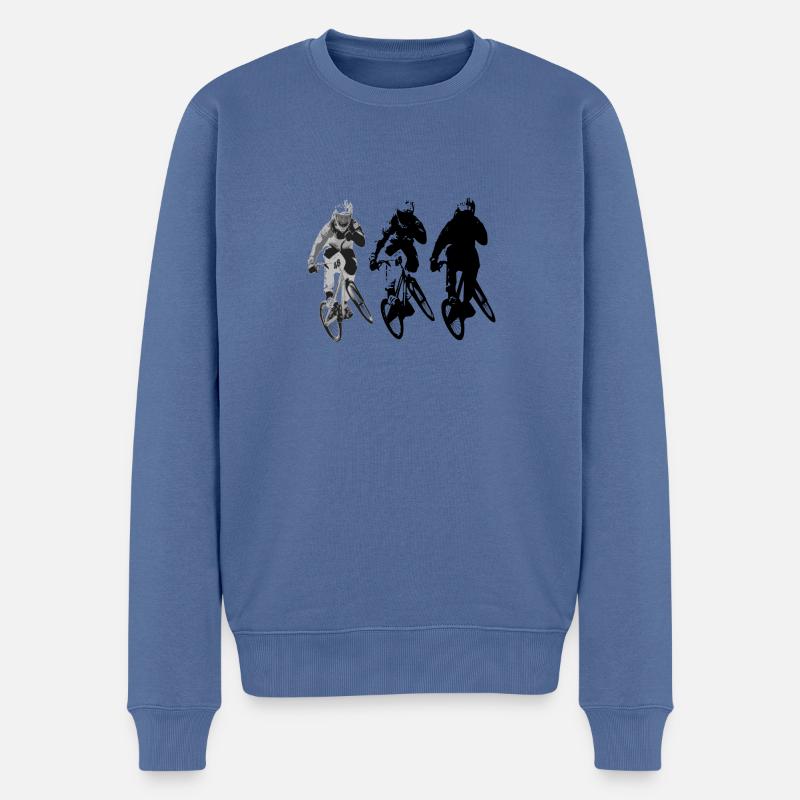 Bmx - Männer Premium Bio Pullover - Taubenblau