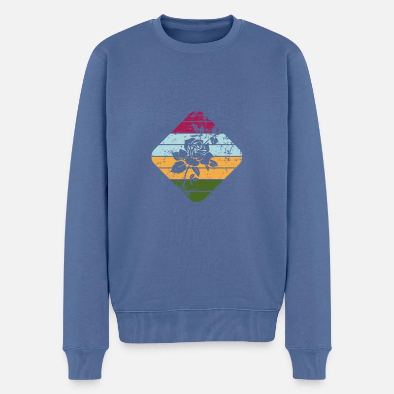 Rose - Pull Premium bio Homme - bleu pigeon