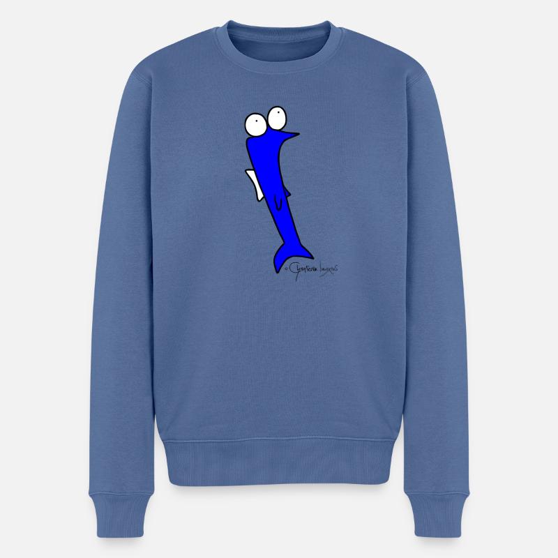 Cafard - Piscis Rutilus - Pull Premium bio Homme - bleu pigeon