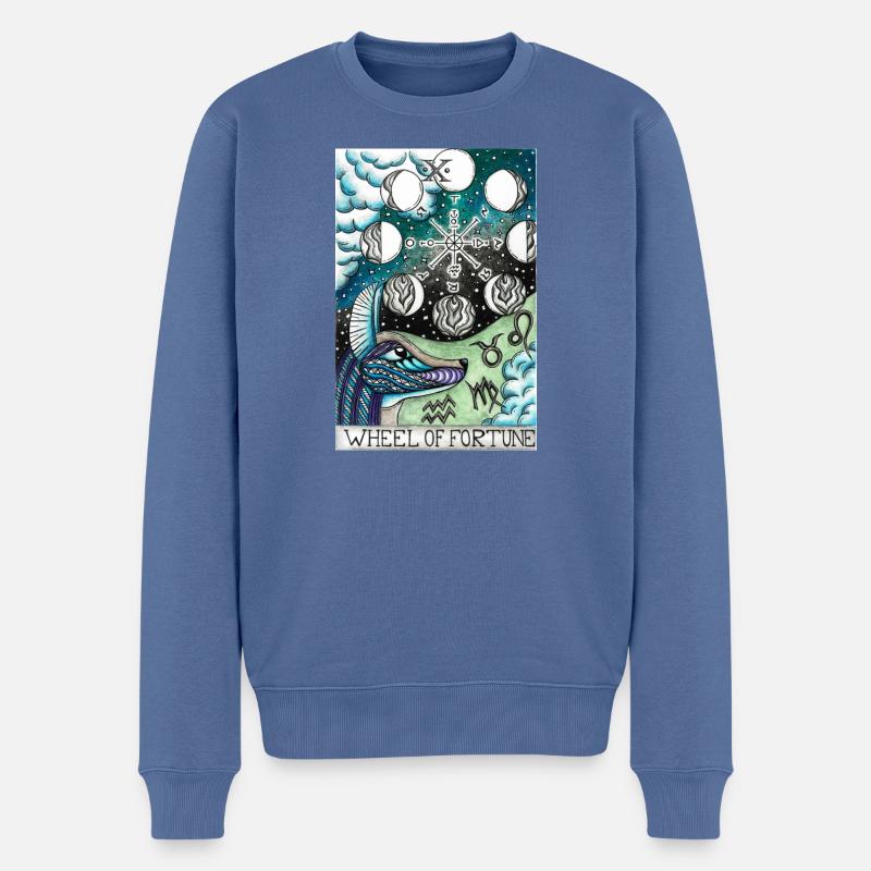 Wheel of Fortune - Männer Premium Bio Pullover - Taubenblau