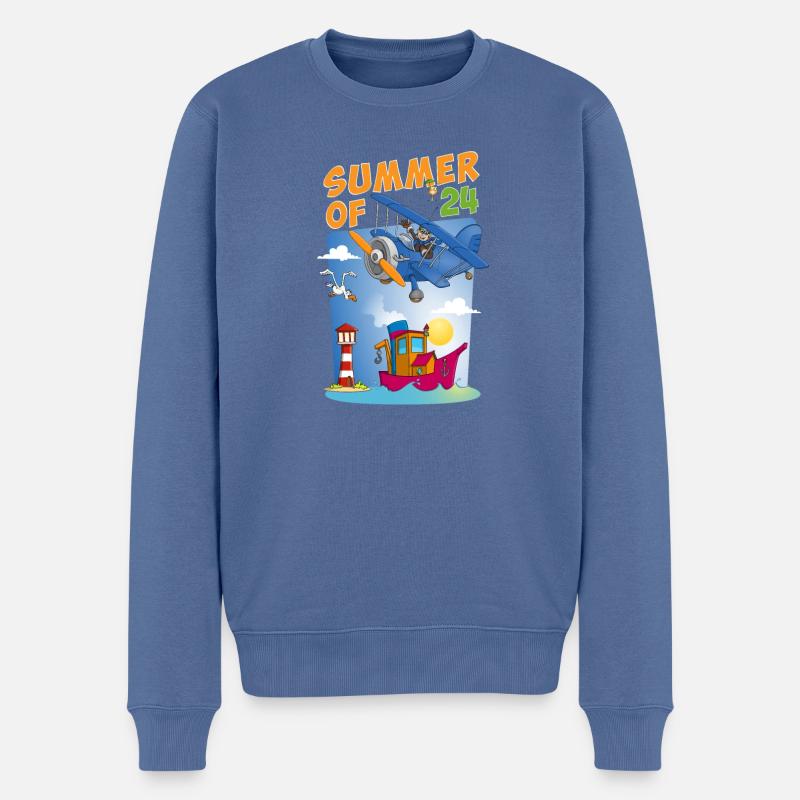Der bunte Sommer 2024 - Männer Premium Bio Pullover - Taubenblau