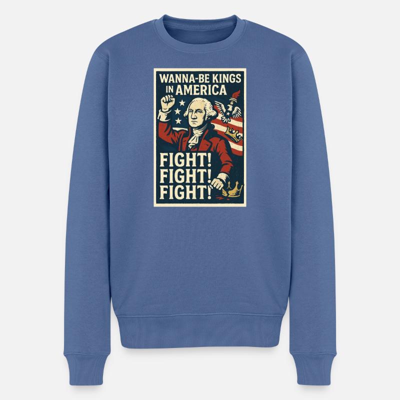 Wann-Werden-Königs-Kampfplakat - Männer Premium Bio Pullover - Taubenblau
