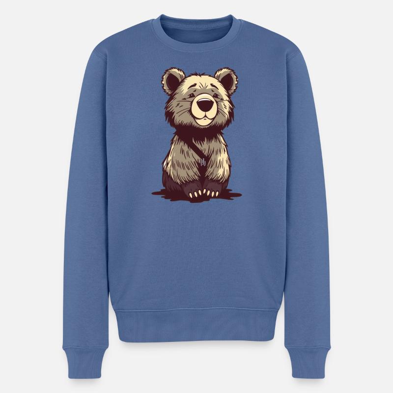 Bär Bärchen T-shirt Geschenk - Männer Premium Bio Pullover - Taubenblau