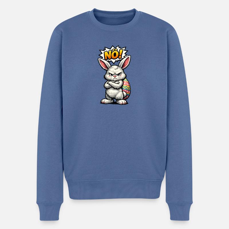 Nö Osterhase Ostern - Männer Premium Bio Pullover - Taubenblau