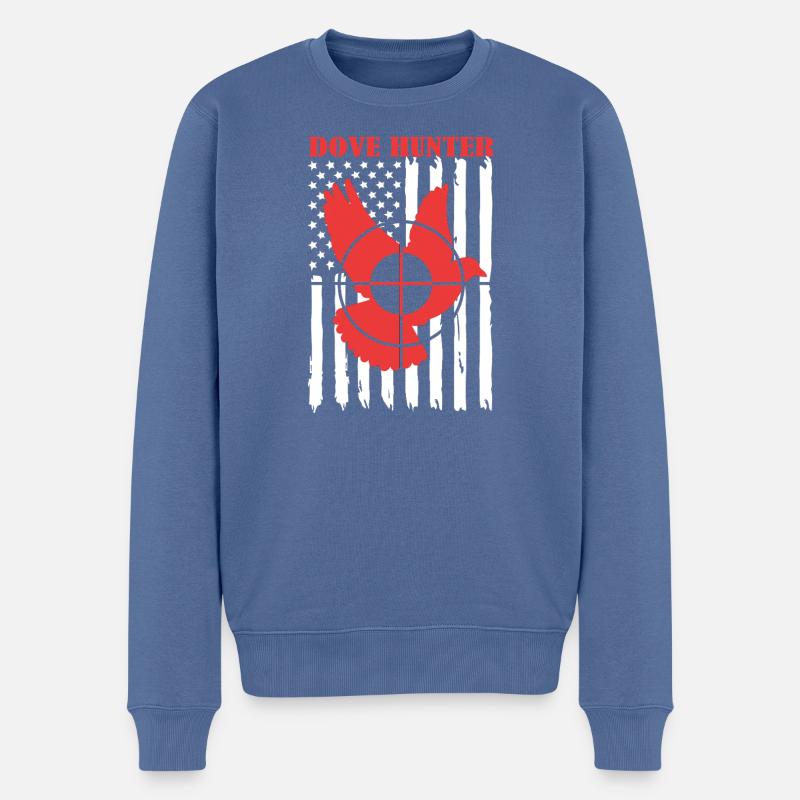Taube Taubenjagd - Männer Premium Bio Pullover - Taubenblau