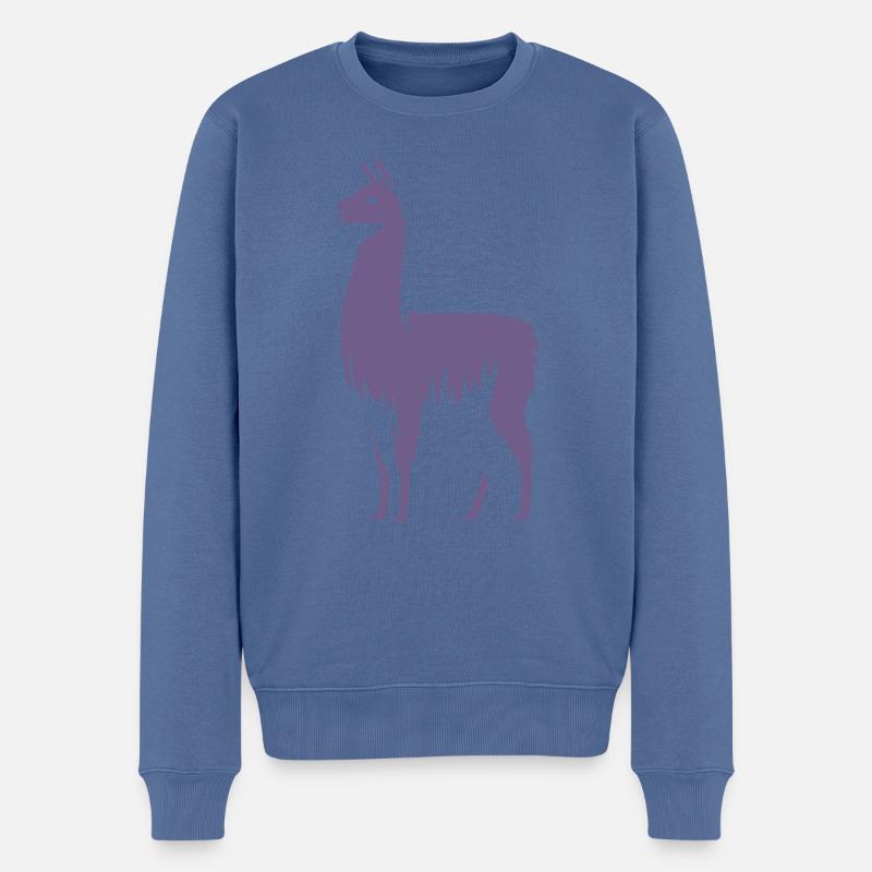 Silhouette de lama - Pull Premium bio Homme - bleu pigeon