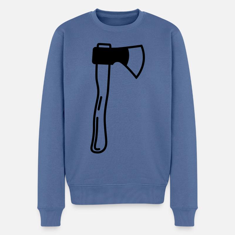 Axt Symbol - Männer Premium Bio Pullover - Taubenblau
