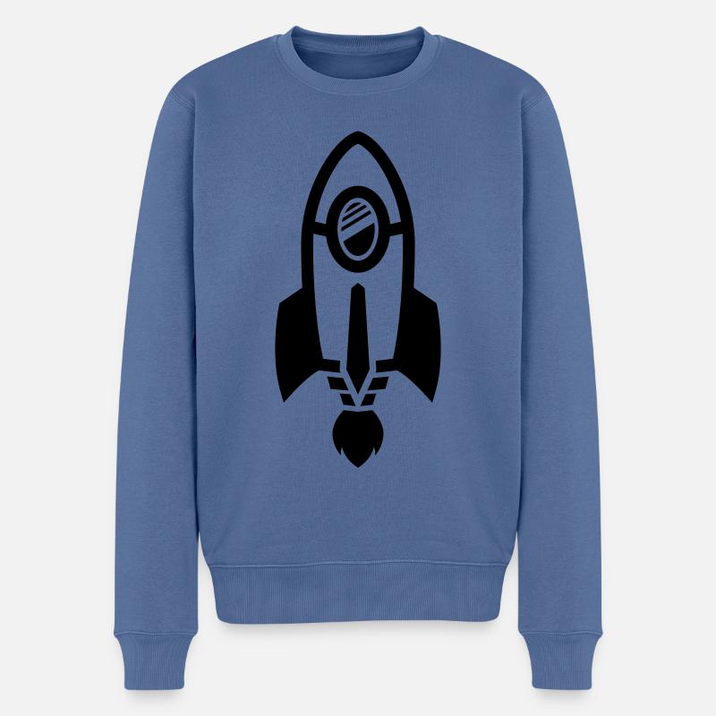 Symbole de fusée - Pull Premium bio Homme - bleu pigeon