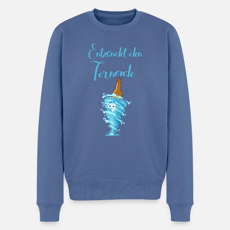 Entzündet den Tornado - Männer Premium Bio Pullover - Taubenblau