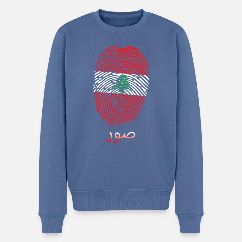 PNEU Liban Liban Libanais Libanais - Pull Premium bio Homme - bleu pigeon